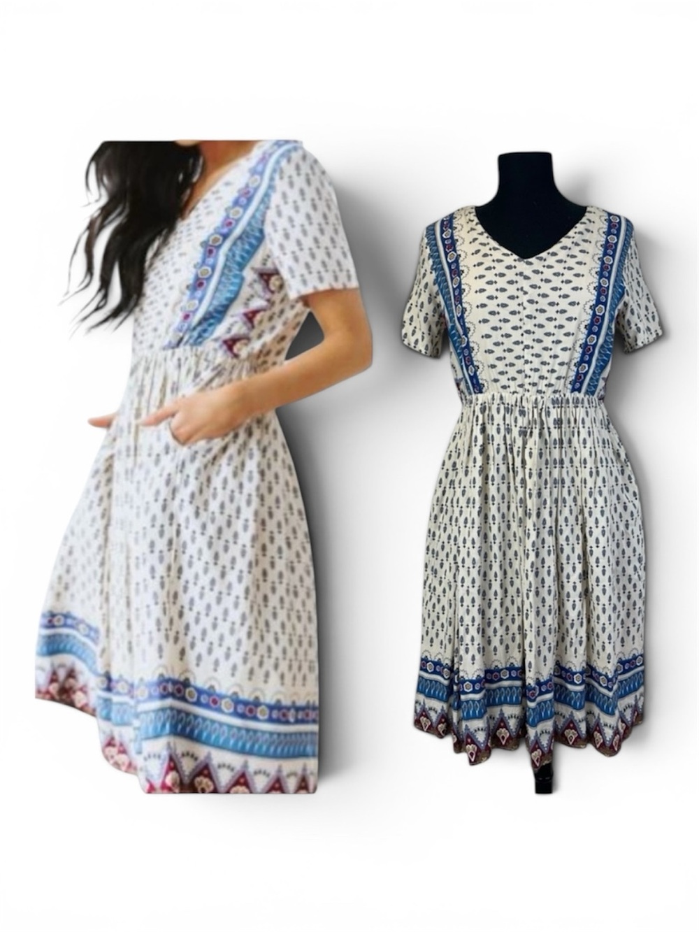 Journey Five Bohemian Floral Print Dress M
